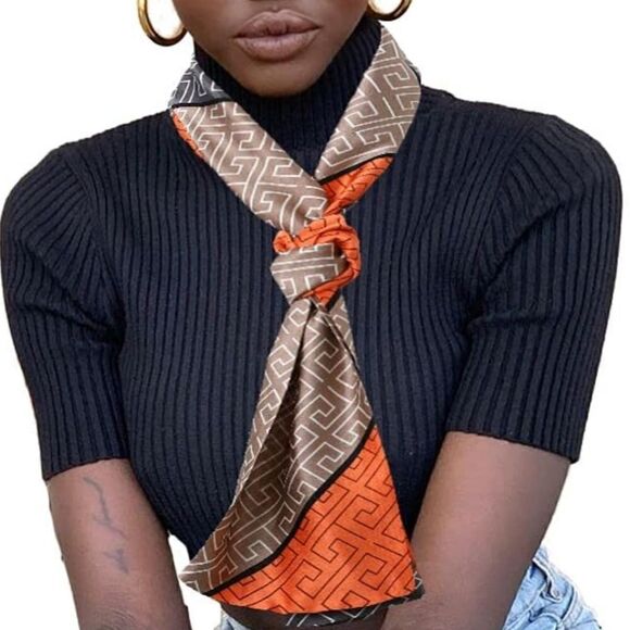 Narrow Silky Scarf Streamer Hair Ornament Tied Small Scarf - Picture 7 of 7